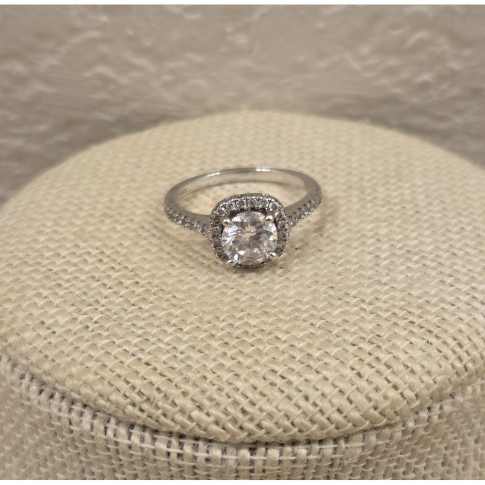 IBB CN 925 STERLING SILVER‎ CZ ROUND CUT CUBIC ZIRCON ENGAGEMENT RING SIZE 8
